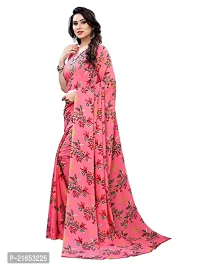 Spacekart Women's self design Georgette Saree with Unstitched Blouse Piece-thumb2