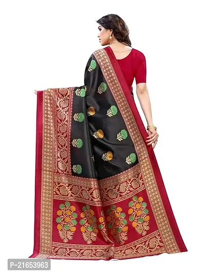 Spacekart Women's Kanjivaram Silk Saree with Unstitched Blouse Piece-thumb3