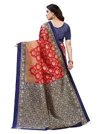 Spacekart Printed Silk Saree with Unstitched Blouse-thumb2