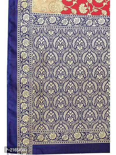Spacekart Printed Silk Saree with Unstitched Blouse-thumb5