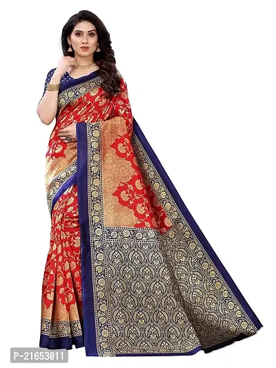 Spacekart Women's casual Art Silk Saree with Unstitched Blouse Piece