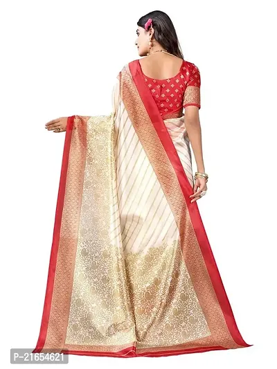 Spacekart Women's latest collection silk Saree with Unstitched Blouse Piece-thumb3