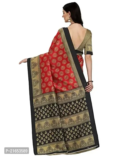 Spacekart Women's Art Silk Saree with Unstitched Blouse-thumb3