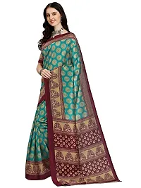 Spacekart Women's Printed style Art Silk Saree with Unstitched Blouse Piece-thumb1