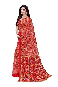 Spacekart Women's Bright Georgette Saree with Unstitched Blouse Piece-thumb1