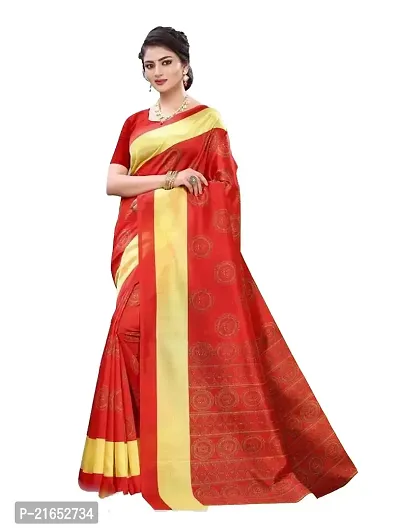 Spacekart Women's Kanjivaram Art Silk Saree with Unstitched Blouse Piece