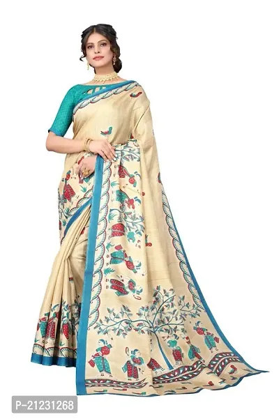 Fancy Khadi Silk Saree with Blouse Piece for Women-thumb0