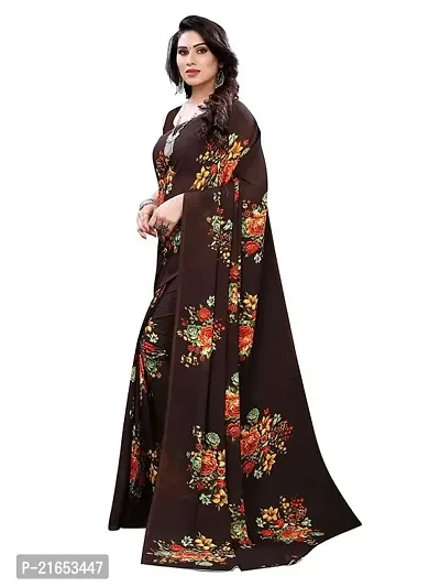 Spacekart Women's casual wear Georgette Saree with Unstitched Blouse Piece-thumb2