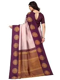 Spacekart Women's Printed Art Silk Saree with Unstitched Blouse Piece-thumb2