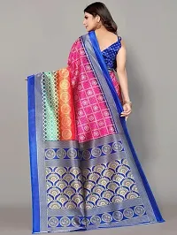 Spacekart Women's Printed Silk Saree with Unstitched Blouse Piece-thumb3