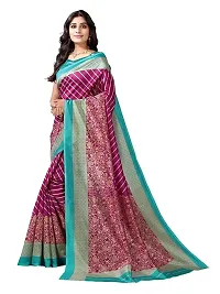 Spacekart Women's Beautiful Silk Saree with Unstitched Blouse Piece-thumb1