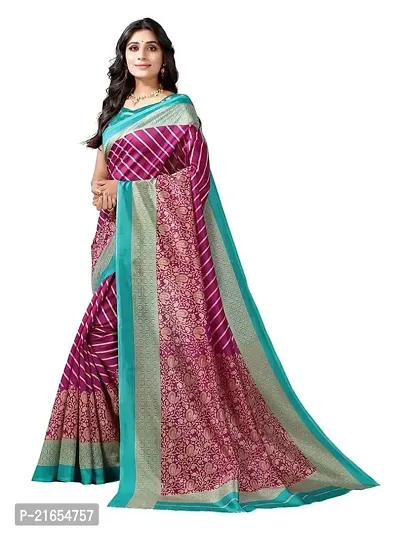 Spacekart Women's Beautiful Silk Saree with Unstitched Blouse Piece-thumb2