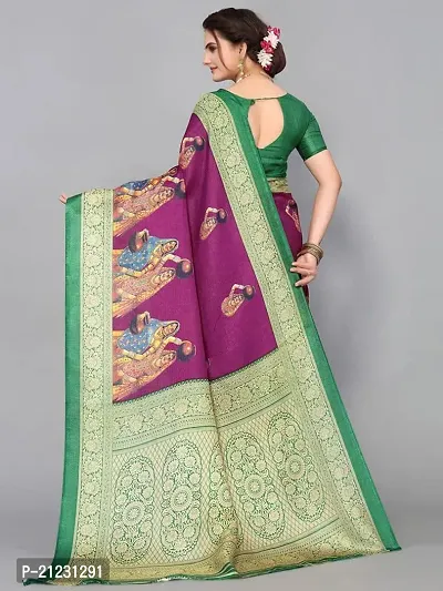 Fancy Khadi Silk Saree with Blouse Piece for Women-thumb2