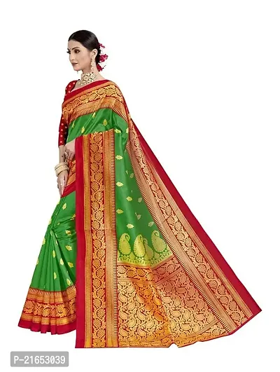 Spacekart Art Silk Saree with Blouse Piece for women-thumb2