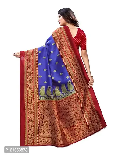 Spacekart Printed Silk Saree with Unstitched Blouse-thumb3