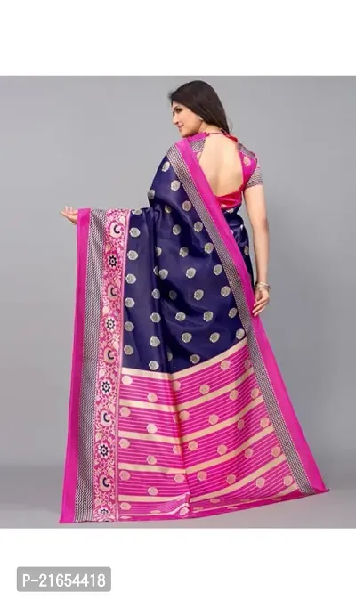 Spacekart Women's Silk Saree with Unstitched Blouse Piece-thumb3