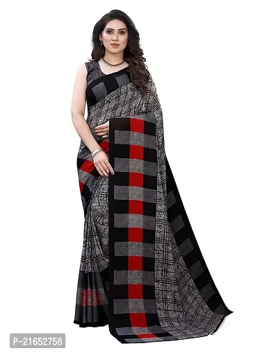 Spacekart Women's casual Georgette Saree with Unstitched Blouse Piece-thumb0