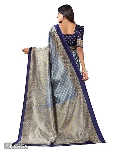 Spacekart Women's most trendy Silk Saree with Unstitched Blouse Piece-thumb3