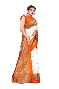 Spacekart Women's new print Silk Saree with Unstitched Blouse Piece-thumb3