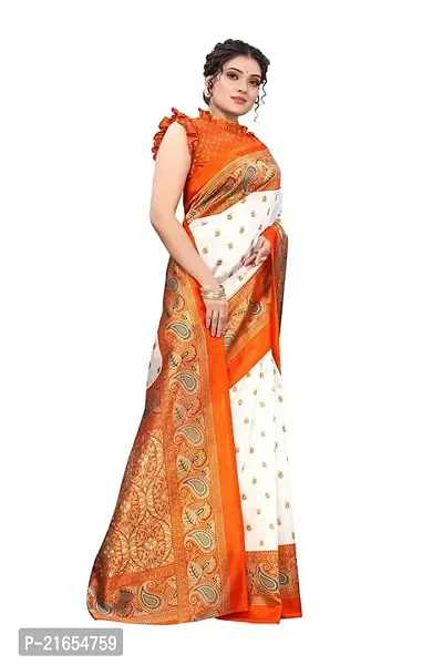 Spacekart Women's new print Silk Saree with Unstitched Blouse Piece-thumb4