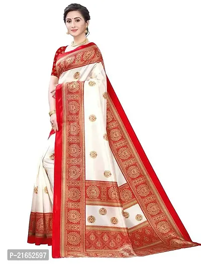 Spacekart Women's Designer Art silk Saree with Unstitched Blouse Piece-thumb2