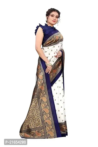 Spacekart Women's Silk Saree with Unstitched Blouse Piece-thumb4