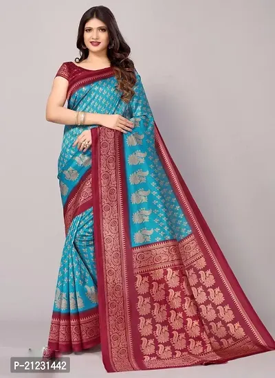 Fancy Art Silk Saree with Blouse Piece for Women-thumb0