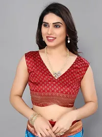 Spacekart Women's Silk Saree and Unstitched Blouse Piece-thumb3