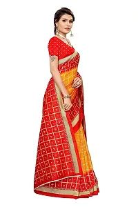 Spacekart Women?s Khadi Silk Saree With Unstitched Blouse Piece (Red) (Design 2)-thumb3