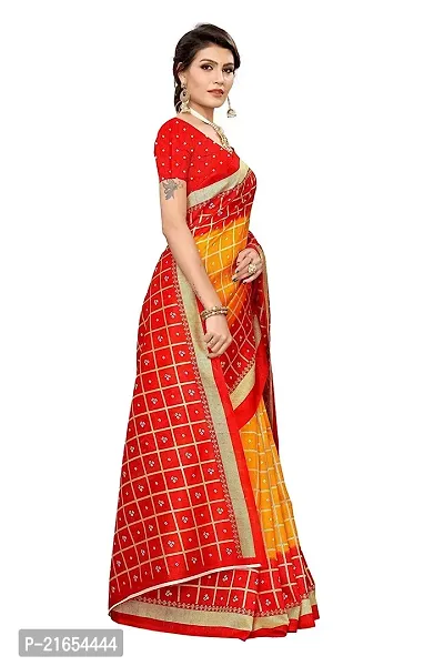 Spacekart Women?s Khadi Silk Saree With Unstitched Blouse Piece (Red) (Design 2)-thumb4