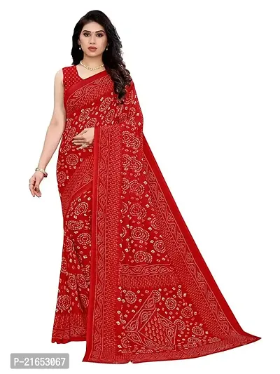 Spacekart Women's casual Georgette Saree with Unstitched Blouse Piece-thumb0