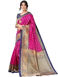 Spacekart Women's designed Silk Saree with Unstitched Blouse Piece-thumb1