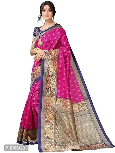 Spacekart Women's designed Silk Saree with Unstitched Blouse Piece-thumb2