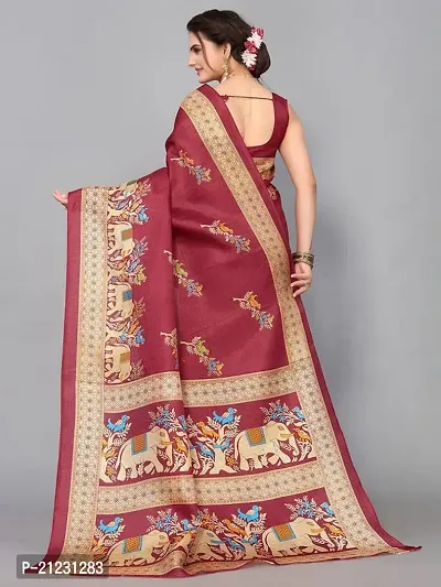 Fancy Khadi Silk Saree with Blouse Piece for Women-thumb3