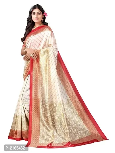 Spacekart Women's latest collection silk Saree with Unstitched Blouse Piece-thumb2