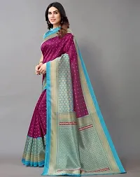 Spacekart Women's Elegant Silk Saree with Blouse Piece.-thumb1