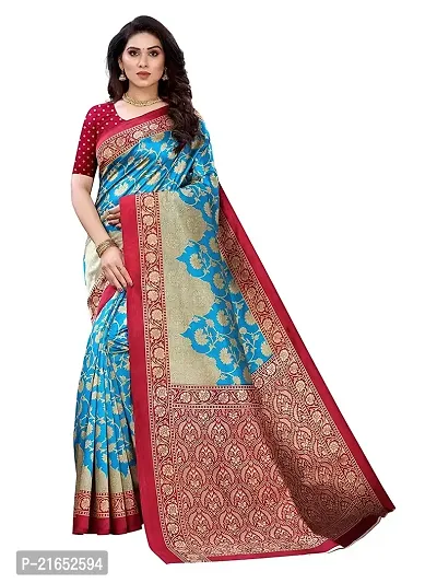 Spacekart Women's casual Art Silk Saree with Unstitched Blouse Piece