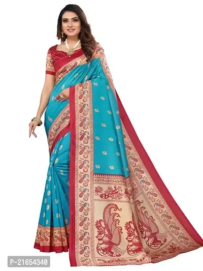 Spacekart Women's Silk Saree with Unstitched Blouse Piece-thumb0