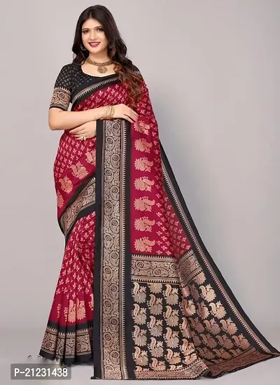 Fancy Art Silk Saree with Blouse Piece for Women-thumb0