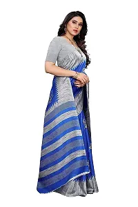 Spacekart Women?s Khadi Silk Saree With Unstitched Blouse Piece (Royal Blue) (Design 1)-thumb3