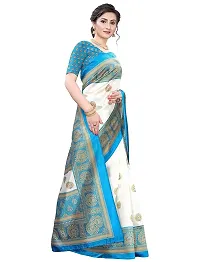 Spacekart Women's Kanchipuram Art Silk Saree with Unstitched Blouse Piece-thumb4