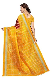 Spacekart Women?s Khadi Silk Saree With Unstitched Blouse Piece (Mustard) (Design 2)-thumb3