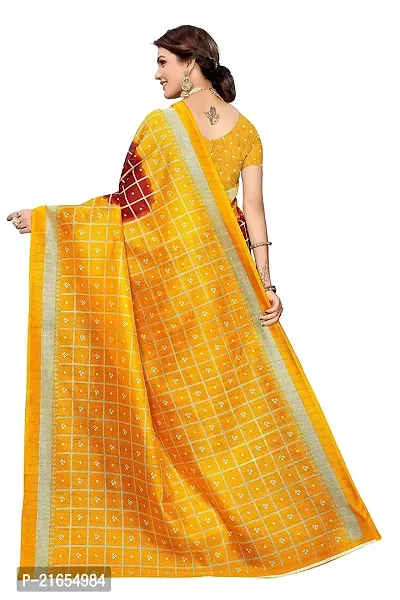 Spacekart Women?s Khadi Silk Saree With Unstitched Blouse Piece (Mustard) (Design 2)-thumb4