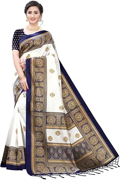 Spacekart Women's Kanjivaram style Art Silk Saree with Unstitched Blouse Piece