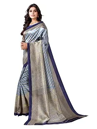 Spacekart Women's most trendy Silk Saree with Unstitched Blouse Piece-thumb1