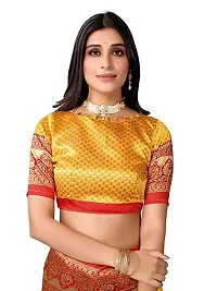 Spacekart Silk Saree with Unstitched Blouse Piece for women-thumb3