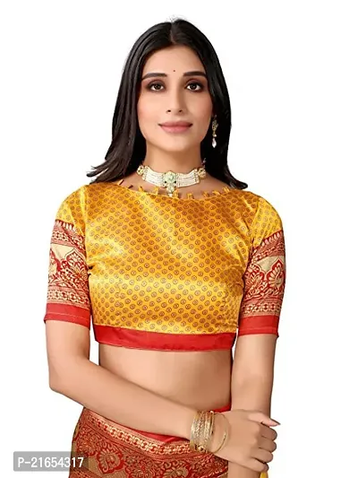 Spacekart Silk Saree with Unstitched Blouse Piece for women-thumb4