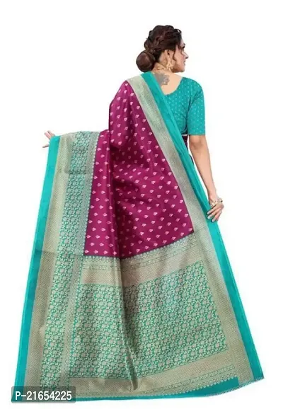 Spacekart Women's Silk Saree with Unstitched Blouse Piece-thumb3