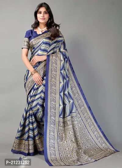 Fancy Khadi Silk Saree with Blouse Piece for Women-thumb0