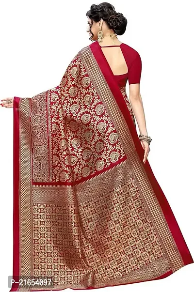 Spacekart Silk Saree with Unstitched Blouse Piece free size-thumb3